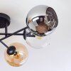Koyoto Plafonnier, Boule lumineuse 59 cm Ambre, Chrome, Clair, Fumé, 6 lumières