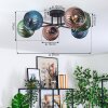 Koyoto Plafonnier, Boule lumineuse 59 cm Bleu, Vert, Cuivré, 6 lumières