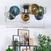 Koyoto Plafonnier, Boule lumineuse 59 cm Bleu, Or, Vert, 6 lumières