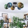 Koyoto Plafonnier, Boule lumineuse 59 cm Bleu, Or, Vert, 6 lumières