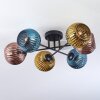Koyoto Plafonnier, Boule lumineuse 59 cm Bleu, Or, Cuivré, 6 lumières