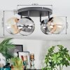 Chehalis Plafonnier, Boule lumineuse Ambre, Clair, Fumé, 4 lumières