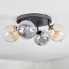 Chehalis Plafonnier, Boule lumineuse Ambre, Clair, Fumé, 4 lumières