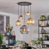 Koyoto Suspension, Boule lumineuse, Suspension Or, Noir, 5 lumières