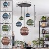 Koyoto Suspension, Boule lumineuse, Suspension Or, Noir, 5 lumières