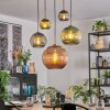 Koyoto Suspension, Boule lumineuse, Suspension Or, Noir, 5 lumières