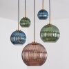 Koyoto Suspension, Boule lumineuse, Suspension Or, Noir, 5 lumières
