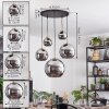Koyoto Suspension, Boule lumineuse, Suspension Or, Noir, 5 lumières