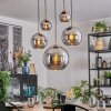 Koyoto Suspension, Boule lumineuse, Suspension Or, Noir, 5 lumières