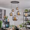 Koyoto Suspension, Boule lumineuse, Suspension Or, Noir, 5 lumières