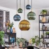 Koyoto Suspension, Boule lumineuse, Suspension Or, Noir, 5 lumières