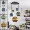 Koyoto Suspension, Boule lumineuse, Suspension Or, Noir, 5 lumières