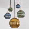 Koyoto Suspension, Boule lumineuse, Suspension Or, Noir, 5 lumières