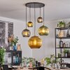 Koyoto Suspension, Boule lumineuse, Suspension Or, Noir, 5 lumières