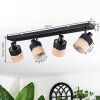 Fallhagen Plafonnier, Spot de plafond Noir, 4 lumières