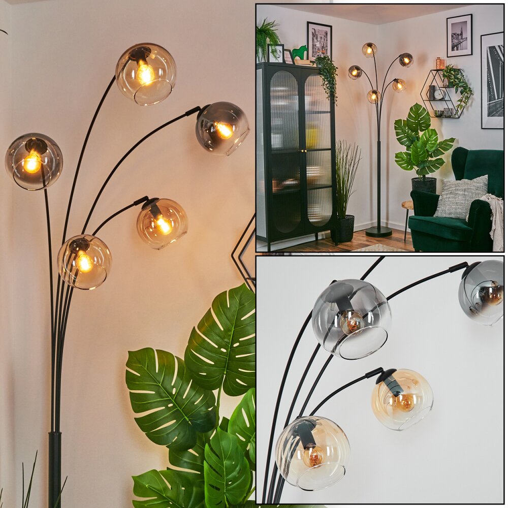 Koyoto Boule lumineuse, Lampadaire Ambre, Clair, Fumé, 5 lumières main product photo