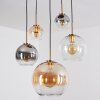 Koyoto Suspension, Boule lumineuse, Suspension Or, Noir, 5 lumières