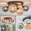 Chehalis Plafonnier, Boule lumineuse Ambre, Fumé, 4 lumières