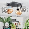 Chehalis Plafonnier, Boule lumineuse Ambre, Fumé, 4 lumières