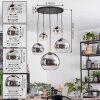 Koyoto Suspension, Boule lumineuse, Suspension Or, Noir, 5 lumières