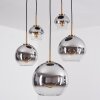 Koyoto Suspension, Boule lumineuse, Suspension Or, Noir, 5 lumières