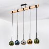 Koyoto Suspension, Boule lumineuse, Suspension Écru, Noir, 5 lumières