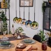 Koyoto Suspension, Boule lumineuse, Suspension Écru, Noir, 5 lumières