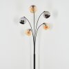 Koyoto Boule lumineuse, Lampadaire Ambre, Chrome, Fumé, 5 lumières