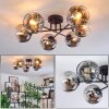Ripoll Plafonnier, Boule lumineuse Chrome, Clair, Fumé, 6 lumières