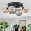 Chehalis Plafonnier, Boule lumineuse Ambre, Fumé, 4 lumières