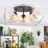 Gastor Plafonnier, Boule lumineuse 25 cm Ambre, Clair, 3 lumières