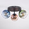 Koyoto Plafonnier, Boule lumineuse Bleu, Vert, Cuivré, 3 lumières