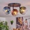Koyoto Plafonnier, Boule lumineuse Bleu, Vert, Cuivré, 3 lumières