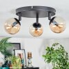 Chehalis Plafonnier, Boule lumineuse 40 cm Ambre, 3 lumières