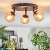 Chehalis Plafonnier, Boule lumineuse 40 cm Ambre, 3 lumières