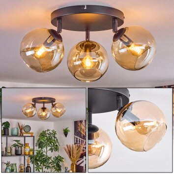 Koyoto Plafonnier, Boule lumineuse Ambre, 3 lumières