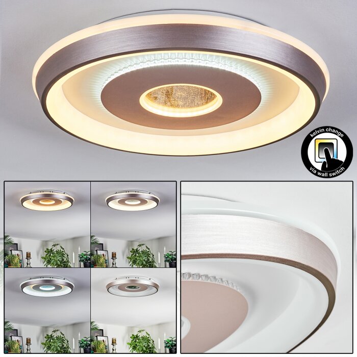 Dakon Plafonnier LED Champagne, Blanc, 1 lumière