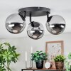 Chehalis Plafonnier, Boule lumineuse 48.5 cm Chrome, Fumé, 3 lumières