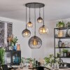 Koyoto Suspension, Boule lumineuse, Suspension Ambre, Clair, Fumé, 5 lumières