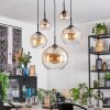 Koyoto Suspension, Boule lumineuse, Suspension Ambre, Clair, 5 lumières