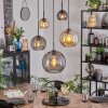 Koyoto Suspension, Boule lumineuse, Suspension Ambre, Fumé, 5 lumières
