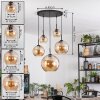 Koyoto Suspension, Boule lumineuse, Suspension Ambre, 5 lumières