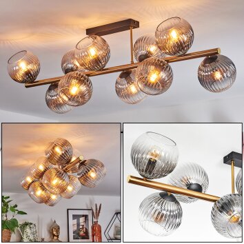 Koyoto Plafonnier, Boule lumineuse Or, Noir, 10 lumières