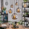 Ripoll Suspension, Boule lumineuse, Suspension Chrome, Fumé, 5 lumières
