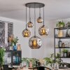 Ripoll Suspension, Boule lumineuse, Suspension Chrome, Fumé, 5 lumières