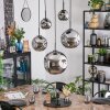 Ripoll Suspension, Boule lumineuse, Suspension Chrome, Fumé, 5 lumières