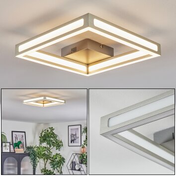 Danor Plafonnier LED Nickel mat, 1 lumière