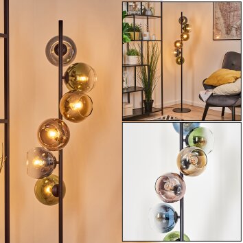 Koyoto Boule lumineuse, Lampadaire Bleu, Or, Vert, Clair, Cuivré, 6 lumières