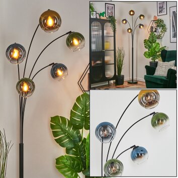 Koyoto Boule lumineuse, Lampadaire Bleu, Or, Vert, Clair, 5 lumières Koyoto Boule lumineuse, Lampadaire Bleu, Or, Vert, Clair, 5 lumières