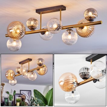 Chehalis Plafonnier, Boule lumineuse Or, Noir, 8 lumières